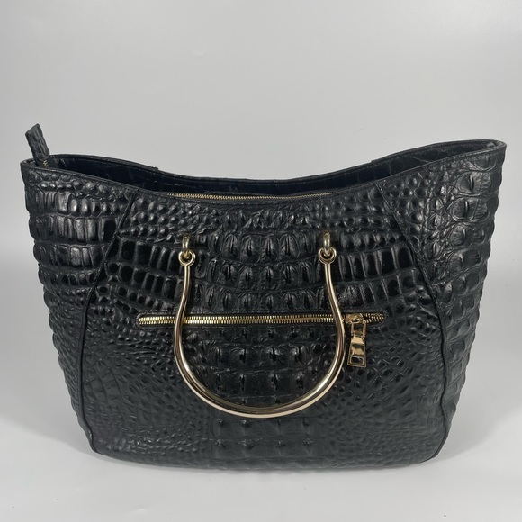 Lisa Robertson Limited Croc Embossed Leather handbag Crossbody Tote Old Money - Picture 6 of 12